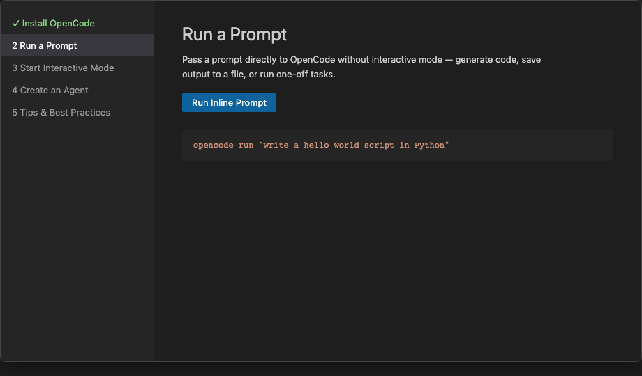 Get Started with OpenCode walkthrough